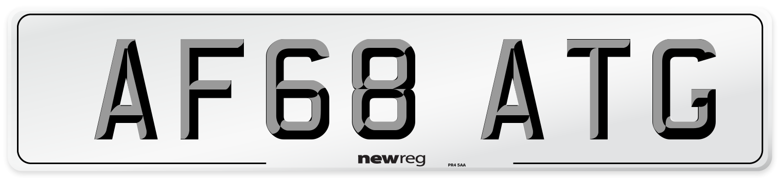AF68 ATG Number Plate from New Reg